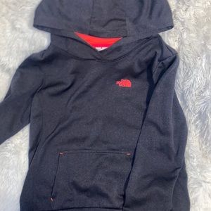 Gray and pink cute and comfy The North Face hoodie